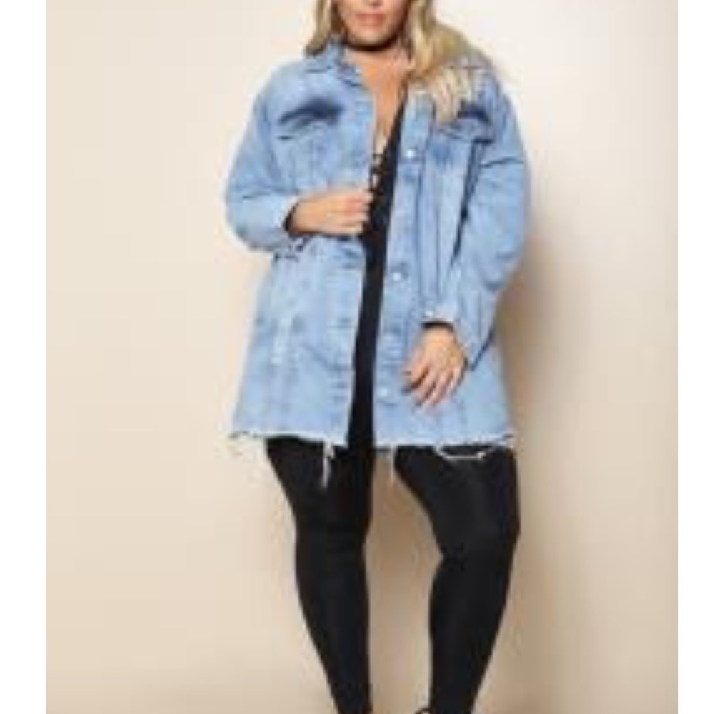 Distressed denim jacket